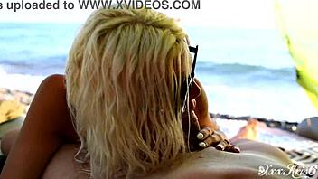Busty babe takes a deepthroat cumshot and swallows it all