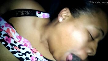 Amateur black beauty gives a hardcore blowjob