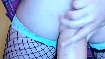 HD video of a shemale using a big dildo for anal play