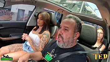 First timer Bella Ferrari's sensual performance in a public place
