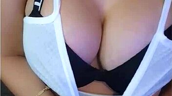 Liloo is totally into caressing her huge tits while masturbating 😍