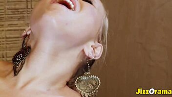 jizzorama - hot blonde babe gives steamy foot job in bath with fetish vibes.