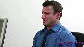 why's pete slamming that milf's pussy on the office desk with a blowjob tease?