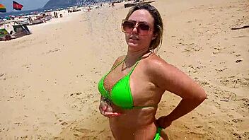 Blonde MILF Squirts On Copacabana Beach Amidst The Crowd