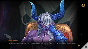 Blowjob and pussy fuck with a monster in a dungeon