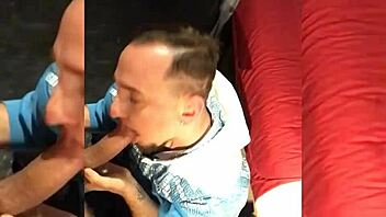 adrian enjoys a casual sucking session with a well-endowed guy