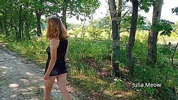 Juli Smith flashes her assets in a see-through dress in public