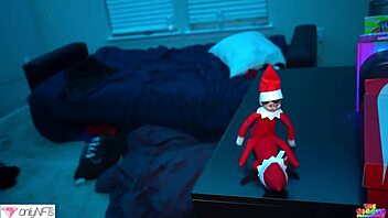 mandi may fucks santa's big bbc and sucks it deep