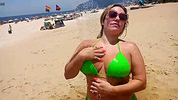 Blonde MILF Squirts On Copacabana Beach Amidst The Crowd