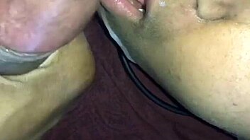 I gave an ebony beauty a rim job leading to cumshot