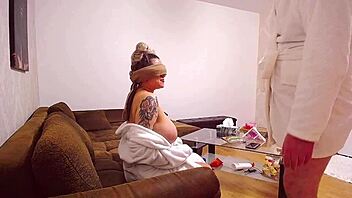 Blindfolded big tits crave banana blowjob