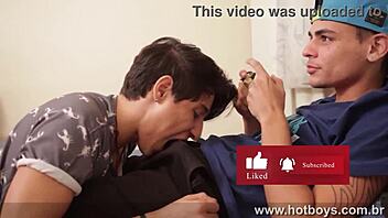 Amateur gay gets barebacked in a steamy classroom encounter