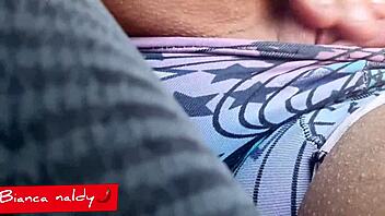 Driver fingers my pussy in car, so we detour to nearest motel