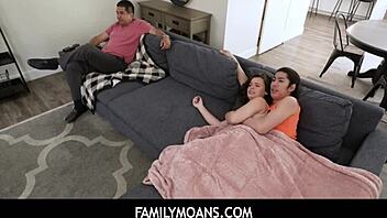 Father in law steps in on stepdaughter's anal play with stepdad