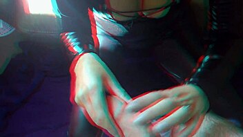 Bettie in catsuit gives blowjob to cameraman