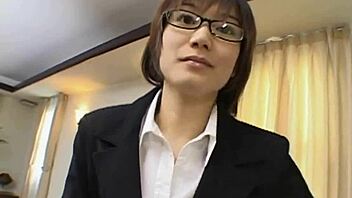 I watch this petite asian teen suck dick and eat cum