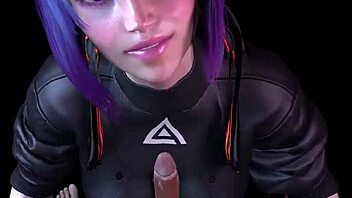motoko delivers messy blowjob in ghost parody