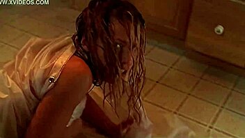 tania saulnier in a steamy shower scene