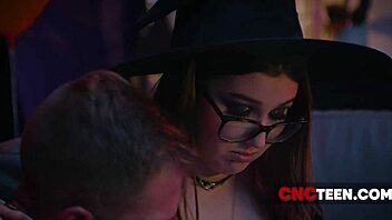 WITCHY STEPSIS GETS FREEUSED BY STEPBROTHERS OUTDOOR IN COSTUMES