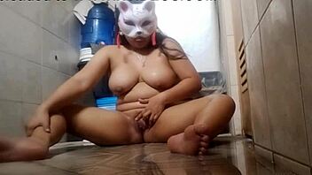 chubby elia masturbates in the bathroom