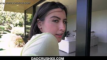 Stepdaughter's taboo sex with stepdad ends in a creampie