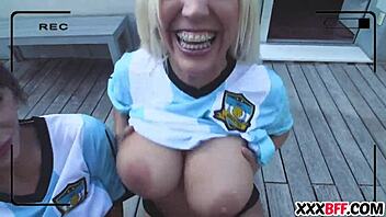 soccer fans playing and fucking hard