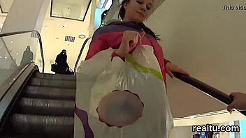 European beauty gets seduced and fucked in the supermarket