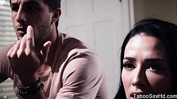 Hardcore Threesome with Sexy Ebony Girl's Perfect Tits