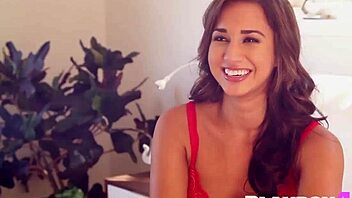 Sweet Stacey Kay Strips Red Lingerie for Hot Session!