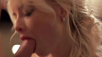 Blonde milf gives sensual blowjob to her lover