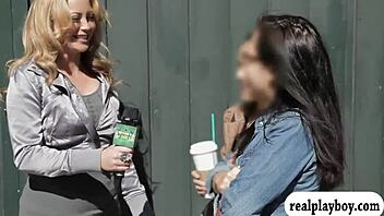 she gets banged for cash and sucks monster cocks in this group scene