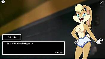 Ebony babe licks and fucks big cock in cartoon porn