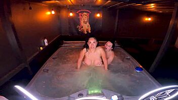 Hot Tub Threesome With Queen Rogue And Mandi May