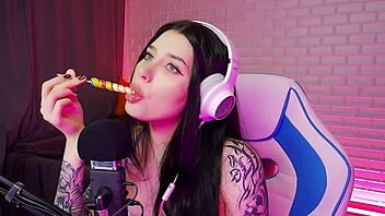 Different ASMR Triggers Featuring Beautiful Russian Brunette Honey Haze With Wet Licks