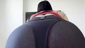 athletic girl bent over doggy in red panties with monster cock