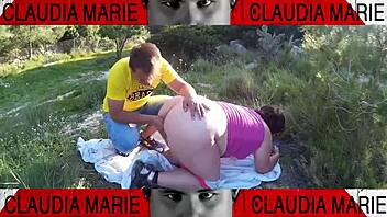 curvy lady enjoys cookie treats and playful insertions