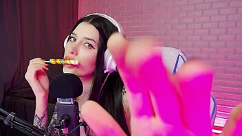 Different ASMR Triggers Featuring Beautiful Russian Brunette Honey Haze With Wet Licks