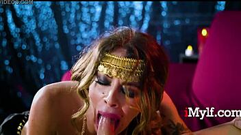 clairvoyant milf predicts his new lover in halloween fantasy