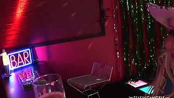 The busty stripper says, 'I want to taste that big dick'