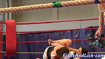 Watch these eurobabes wrestle in the ring