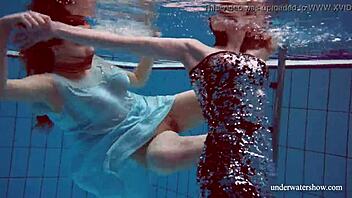 Sexy teens Dashka and Vesta in a hot underwater encounter