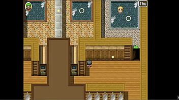 Yuka's anal adventure in public bathroom hentai game