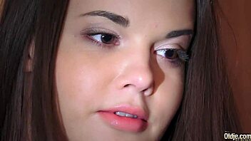 Cute teen gets her pussy pounded by an old man in a sauna