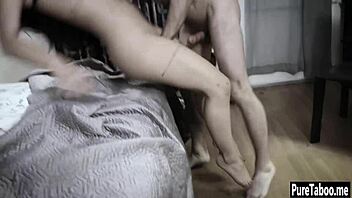 Latina slut gives a blowjob to a well-endowed pervert