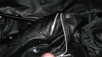 I cummed on my step sister's leather jacket by mistake