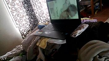 a lesbian enjoys watching porn alone