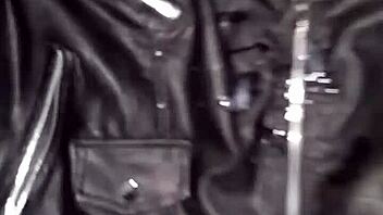 I cummed on my step sister's leather jacket by mistake