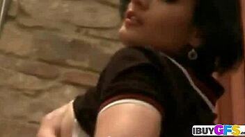 hot brunette masturbates with big tits