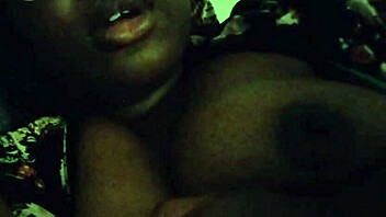 Chubby black babe shows off her big boobs and sexy nipples