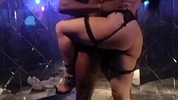 Latina prostitute bound in bondage gets oral and pussy fucked by black cock